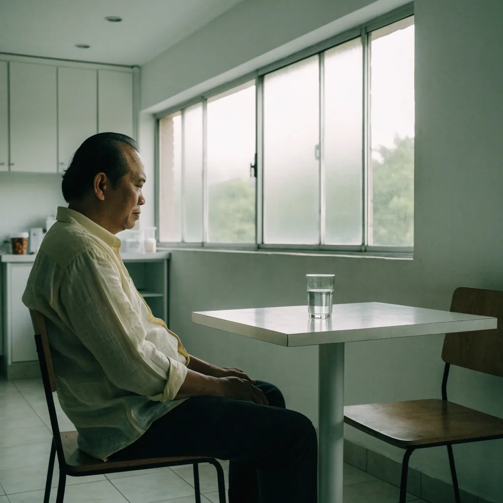 Two plain chairs facing each other in a bright, empty consultation room